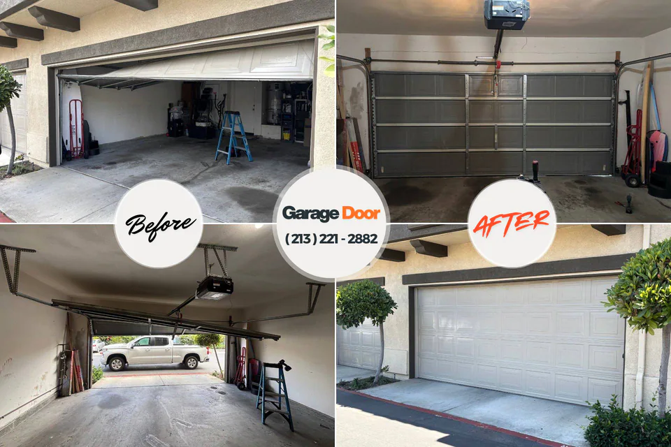 Before and after: garage door repair Industry, PA